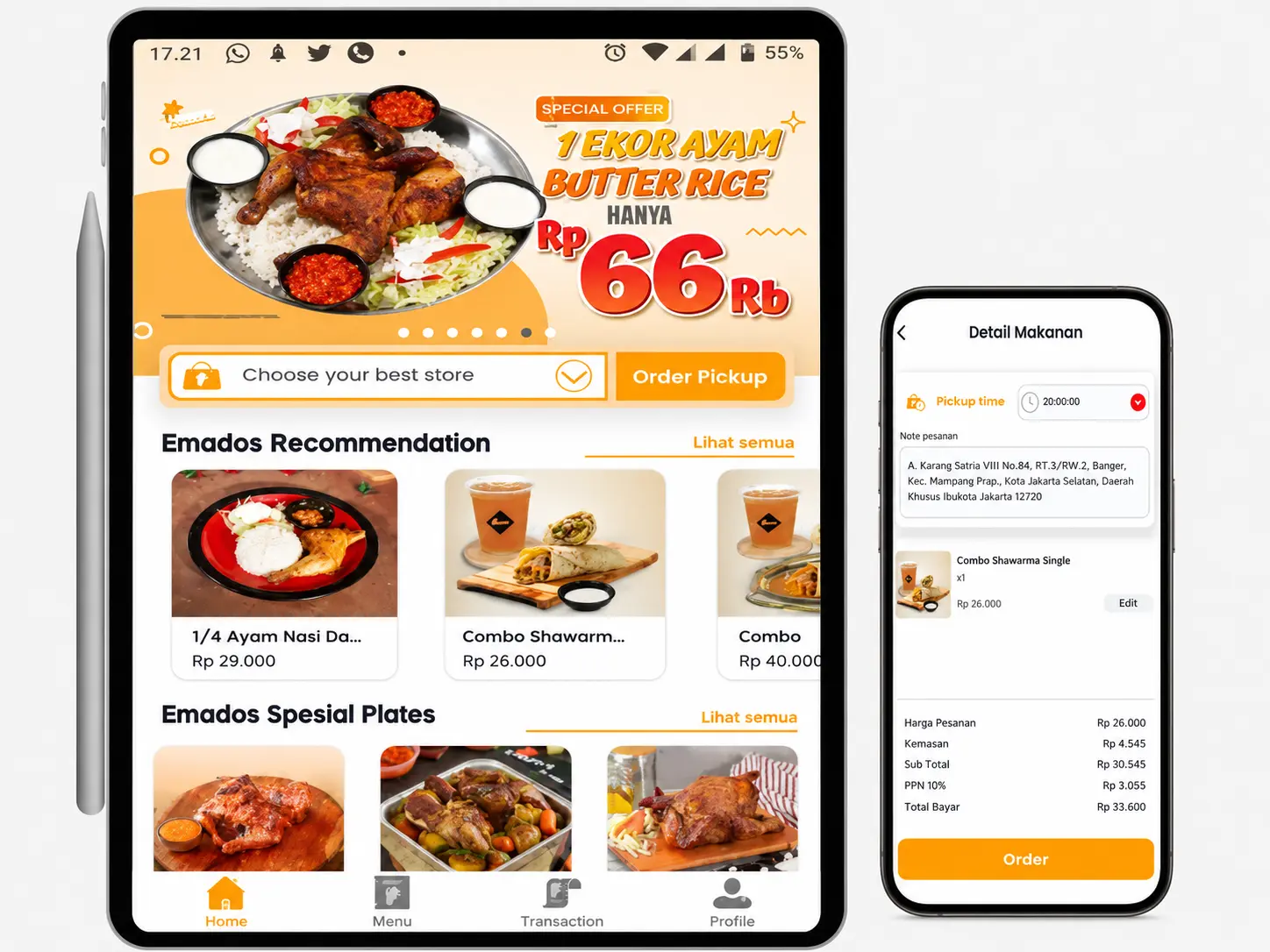 Tampilan Aplikasi Food & Beverages
